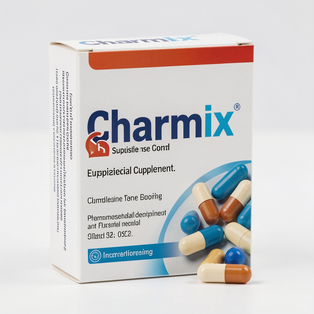 Premium vitality complex supplement bottle with natural botanical background